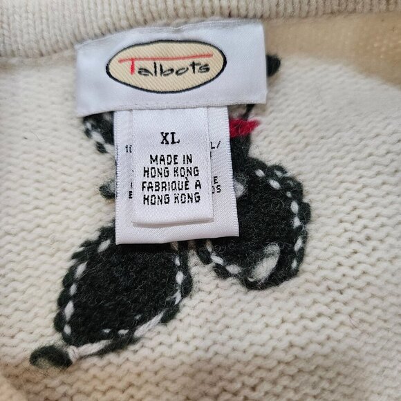 Women's Talbots Holly Cardigan Sweater Lambs‎ Wool Size XL - Picture 4 of 5